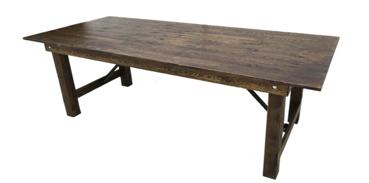 wooden farmhouse tables