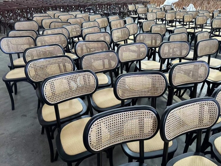 black rattan dining chair