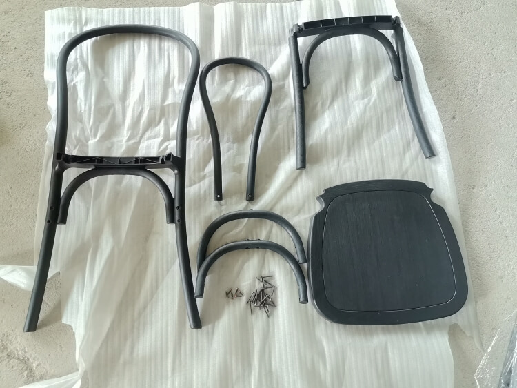 black resin thonet dining chair