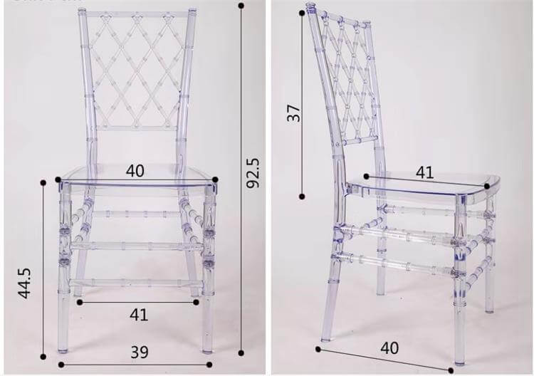 Clear resin diamond chair