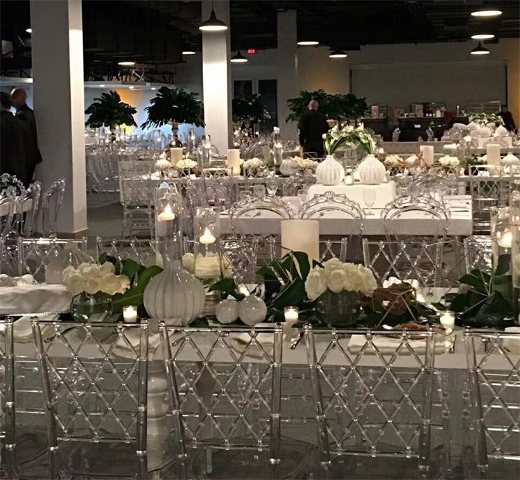 Clear chiavari chairs using ballroom