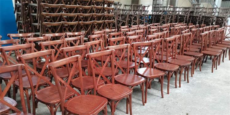 Fruit wood color crosback chairs