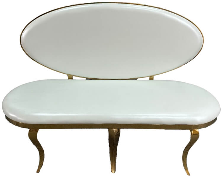 Gold White Wedding Sofa Loveseat