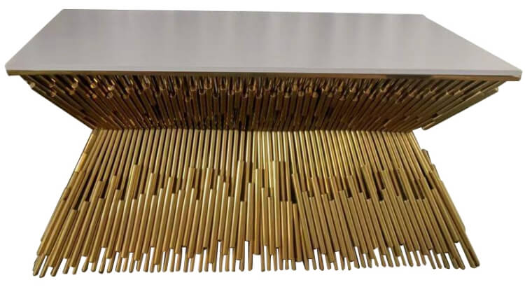 Golden Stainless Steel Dining Wedding Table