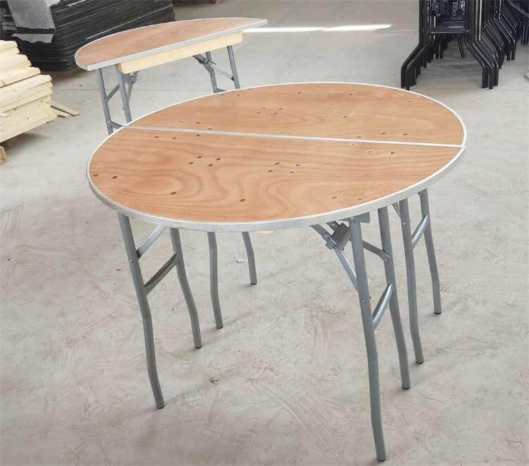 half round tables aluminum edge