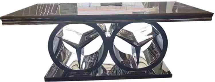 Stainless steel dining table with glass or MDF