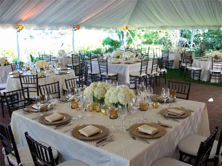 Outdoor picnic tables