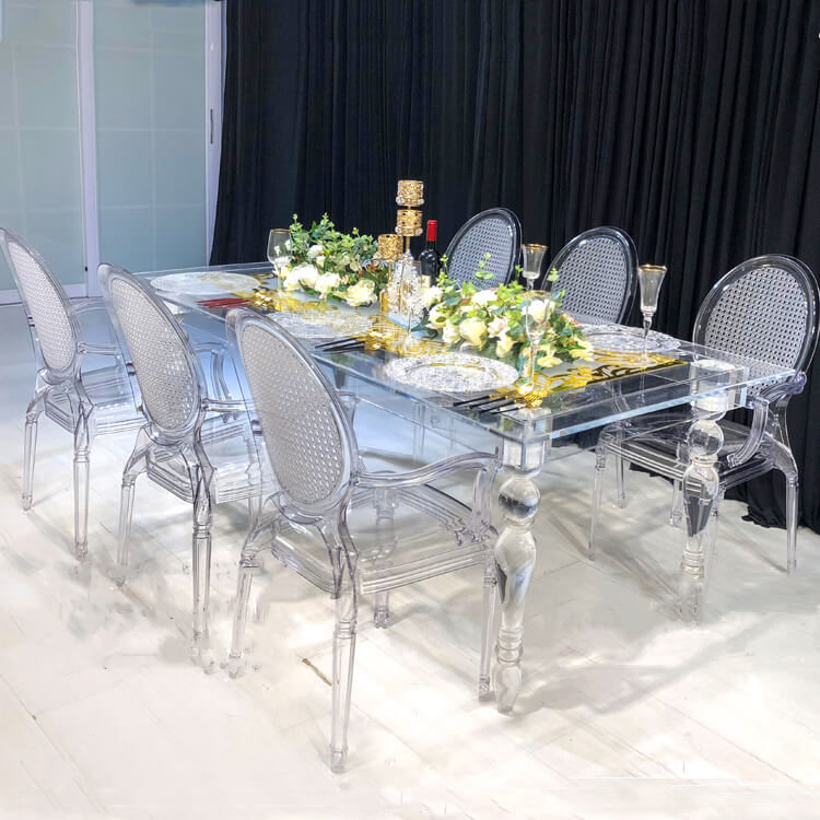 Acrylic tables with crystal resin chair