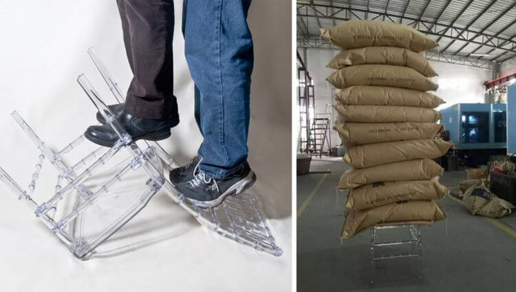 Clear resin chiavari chair test 