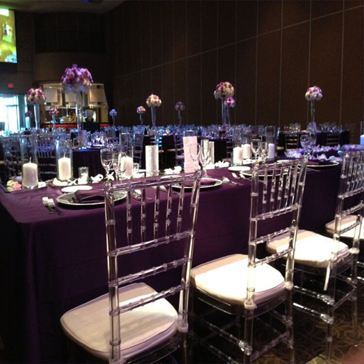 Clear resin chiavari chairs