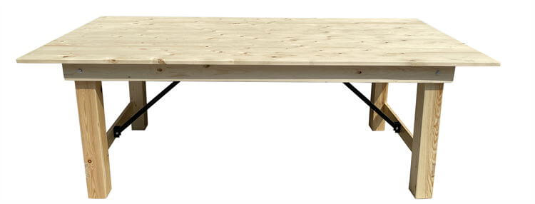 natural pinewood farmhouse tables