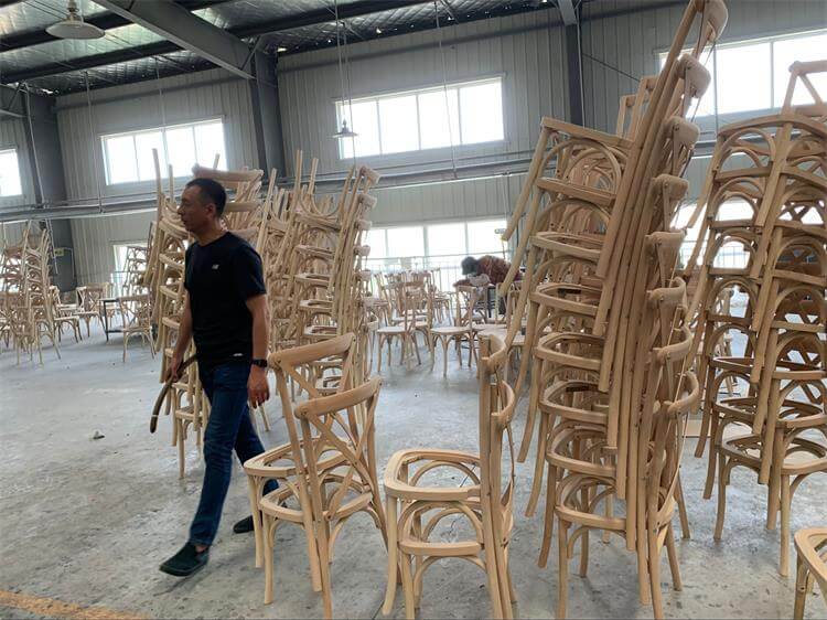 qc in factory for crossback chairs
