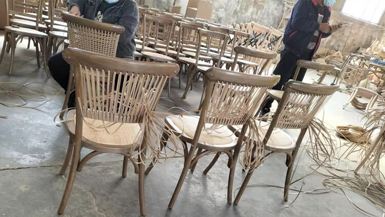rattan back crossback chair