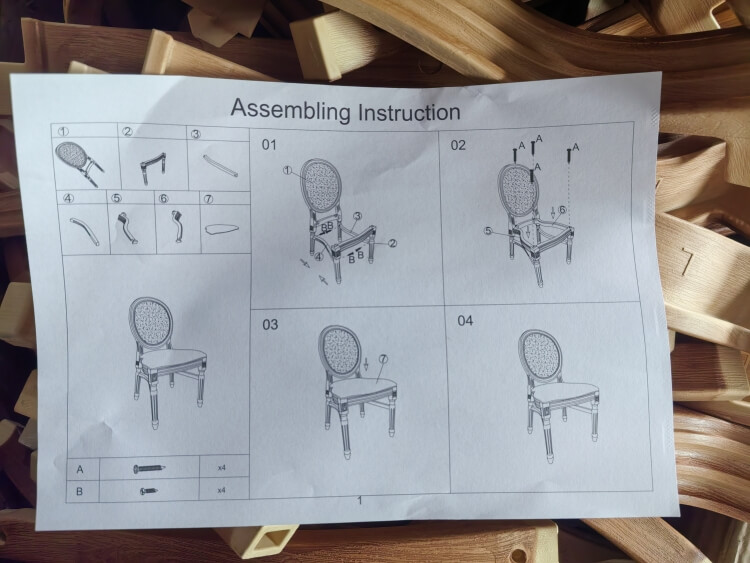 resin louis chair Installation Instructions
