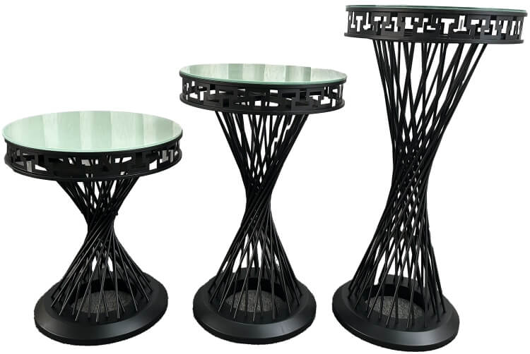 round black swirl base table_