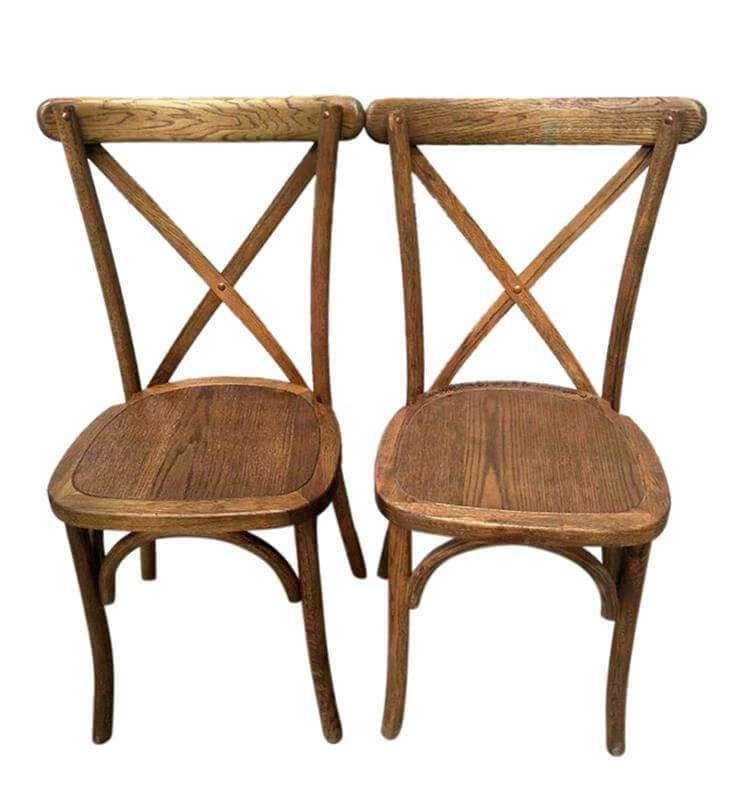 Stain color of wooden cross back chairs