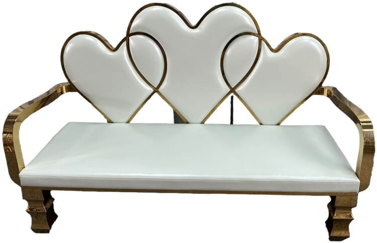 stainless steel sofa with heart