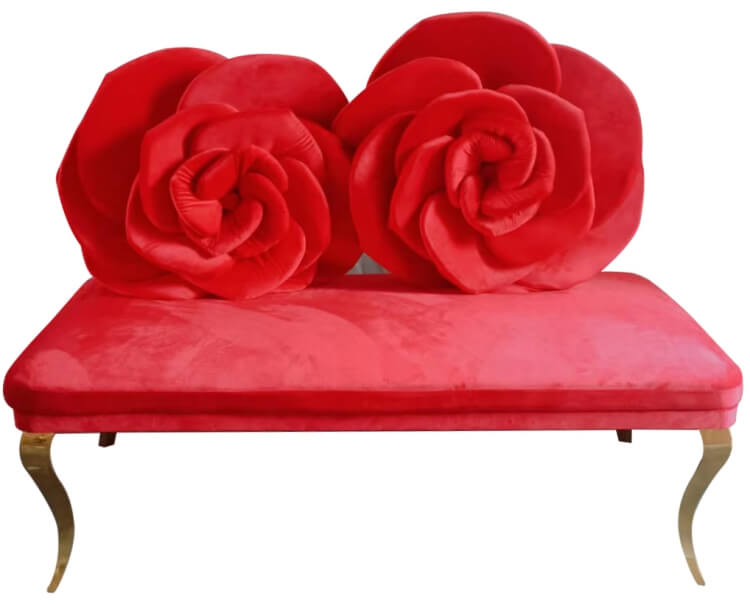 Velvet Rose High Back Bridal and Groom Chairs