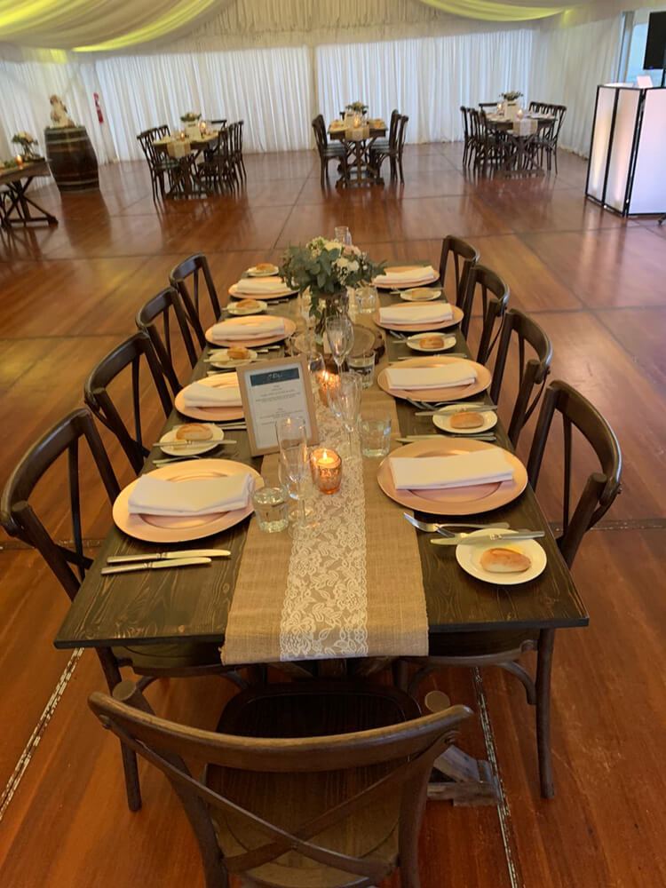 wooden cross back chair supplier