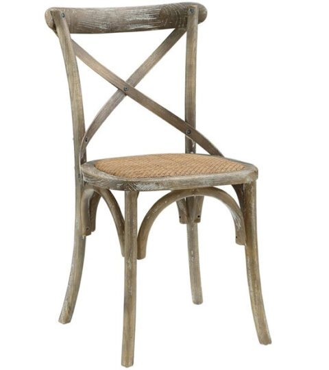 Wooden Crossback Chairs With Rattan Seat
