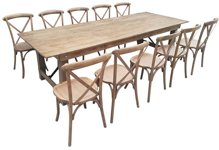 wooden farmhouse table