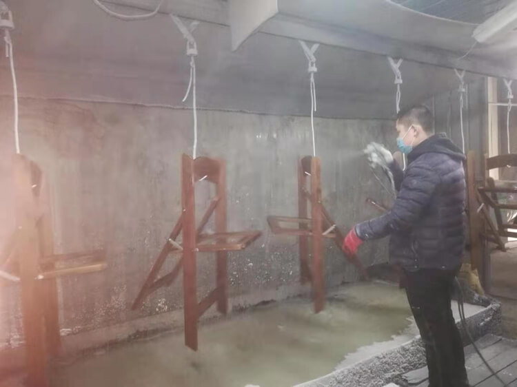 wooden folding chair painting