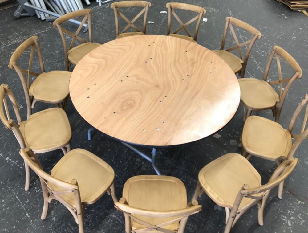 wooden folding table