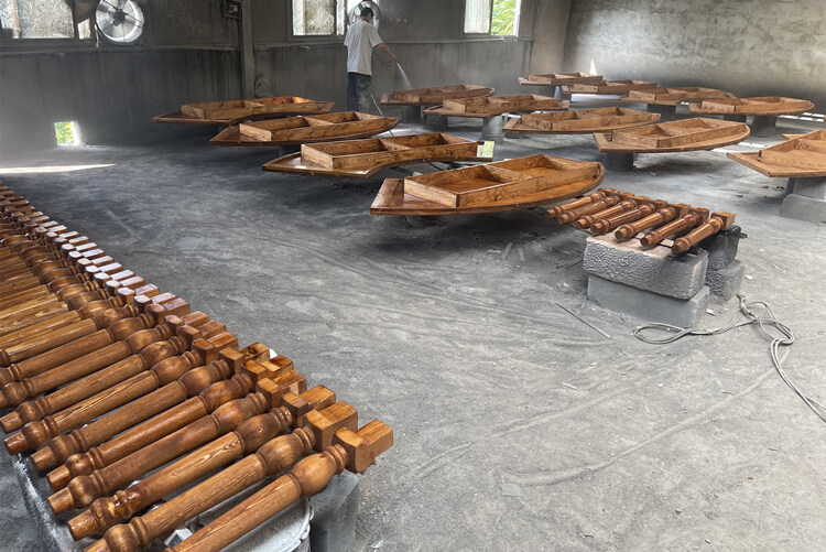 wooden serpentine farmhouse table bulk