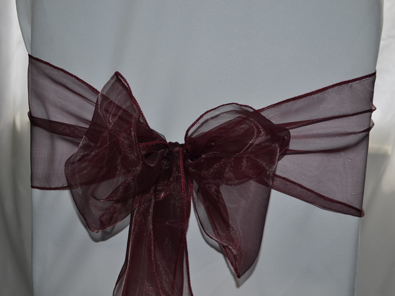 Burgundy Organza Chair Sash