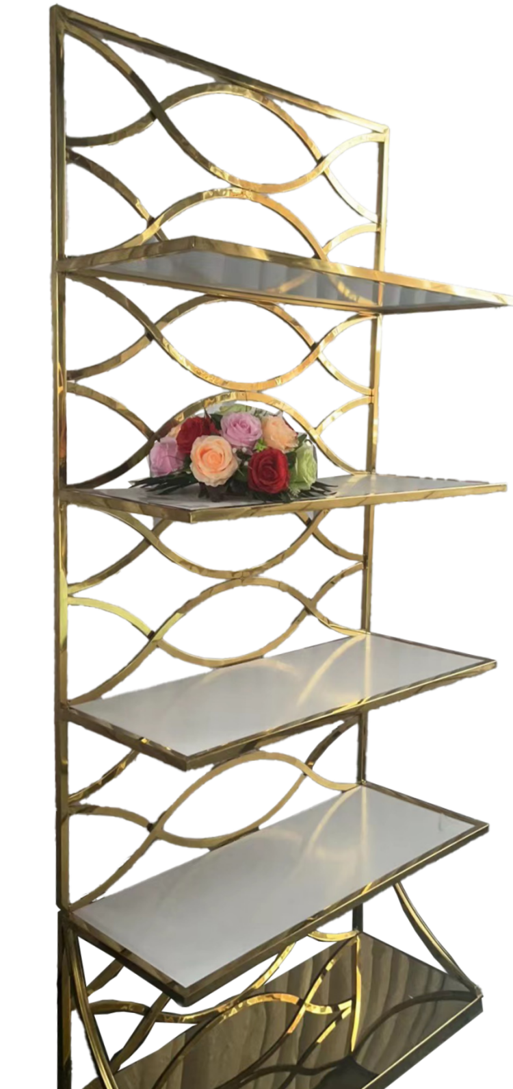 Glass 4 Tier Marble Base Etagere