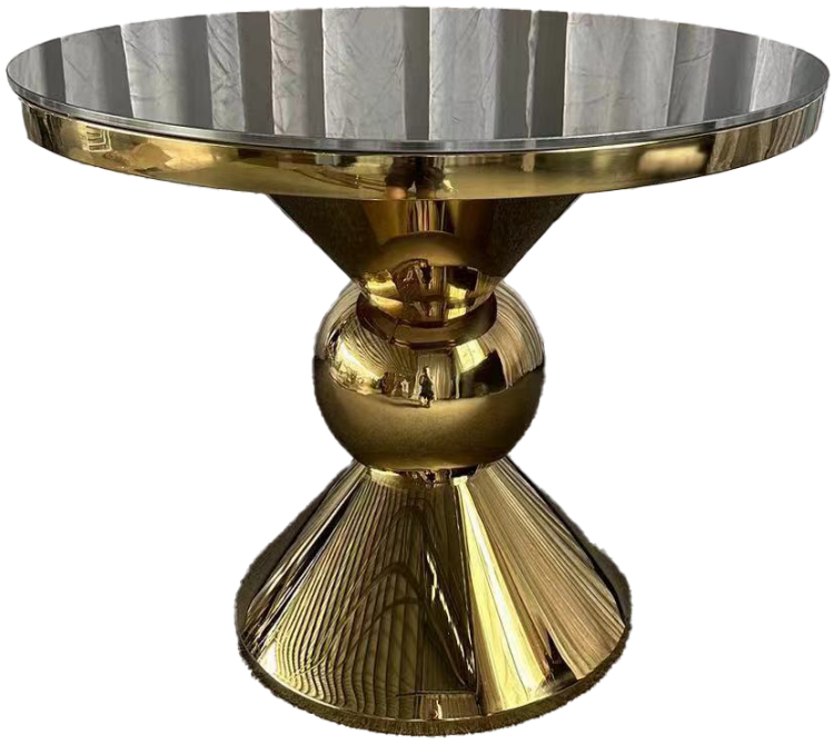 Glass Top Round Gold Coffee Table