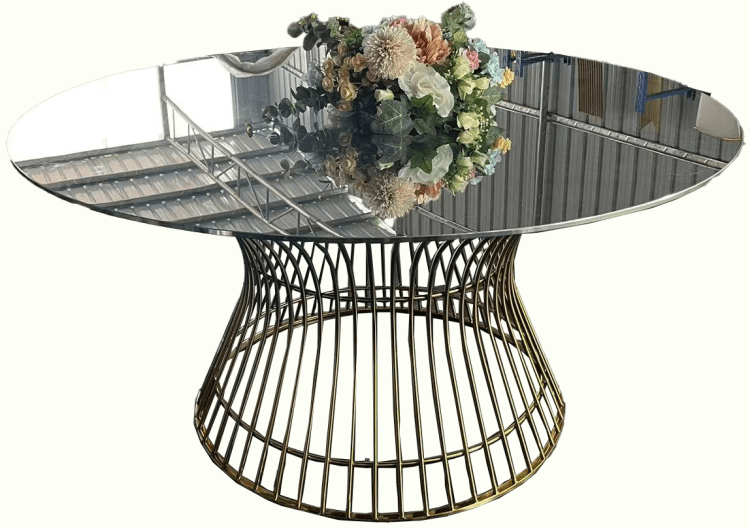 round glass wedding table