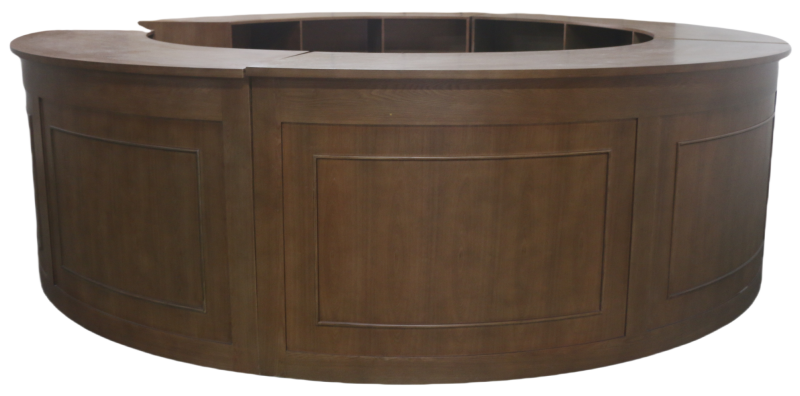 round rustic wooden bars