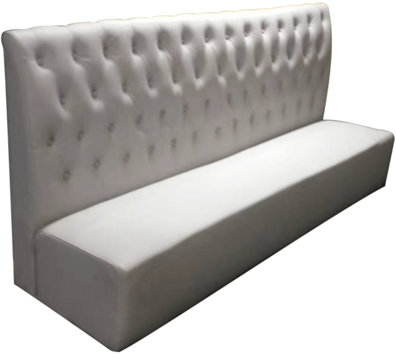 white restaurant booth