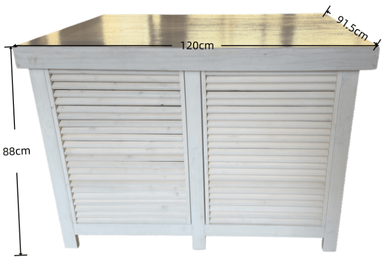 white wooden buffet table size